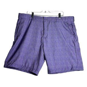 HEAD Golf Purple Plaid Stretch Performance Shorts Mens 42 - 7.5 inch Inseam